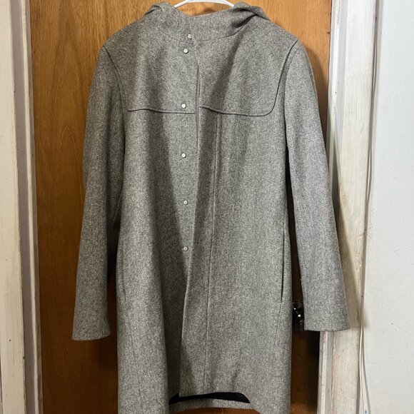 COS Hooded Gray Winter Coat, Size 36r - Picture 1 of 3